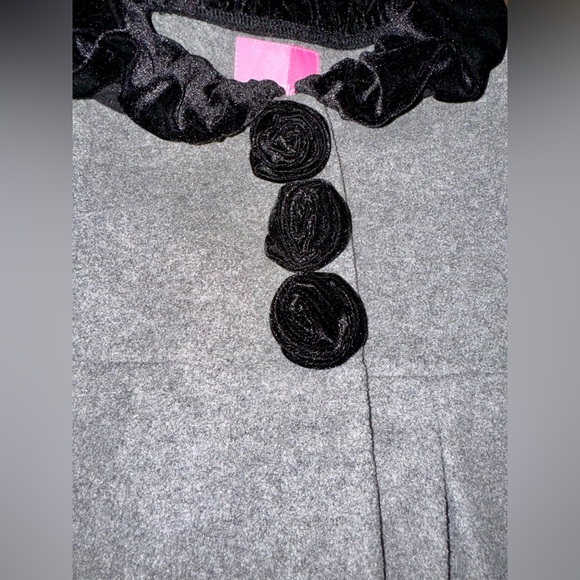 Goodlad Girls Fleece Formal Long Holiday Coat Size 3T Charcoal Black - Picture 2 of 4